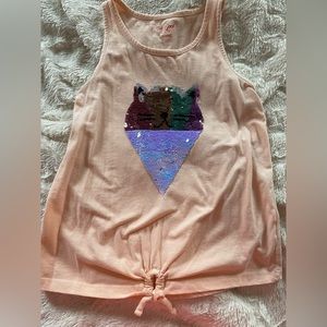 Girls Cat and Jack sequin tank top size Large 10/12